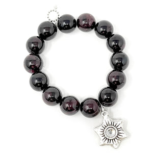 Black Onyx with Silver Crystal Star of Hope