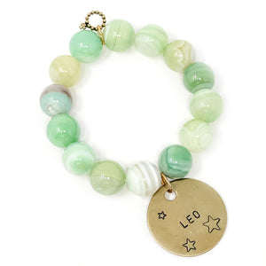 Light Green Stripe Agate with Leo