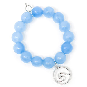 Blue Jade with Silver Wave