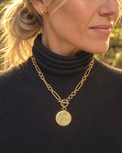 Heirloom Modern Paperclip Necklace with Lady Liberty Coin