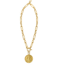 Heirloom Modern Paperclip Necklace with Lady Liberty Coin