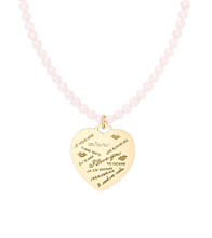 18" Rose Quartz Necklace with Love in a Million Languages