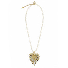 18" Pearl Necklace with Heart Full of Love