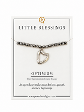 4mm Water Resistant Silver Hematite with Silver Open Heart