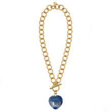 Heart & Soul Blue Aventurine Heart with Circle Loop Toggle Necklace