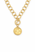 Heirloom Circle Loop Necklace with Gold Serenity Prayer