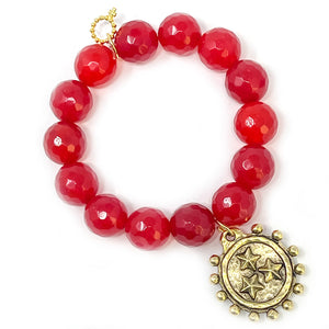 Faceted Red Jade with 3-Star Hero Medal