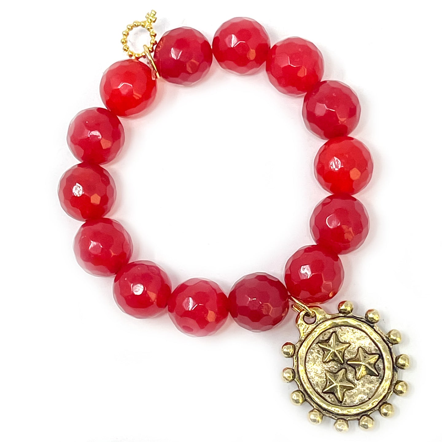 Faceted Red Jade with 3-Star Hero Medal