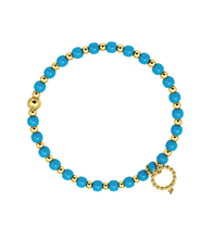 4mm Blue Howlite with Hematite