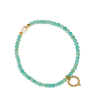 4mm Faceted Amazonite with Hematite and Pearl