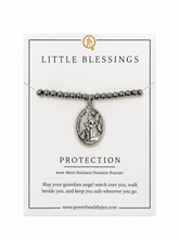 4mm Water Resistant Silver Hematite with Silver Guardian Angel
