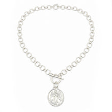 Heirloom Circle Loop Necklace with Silver Guardian Angel