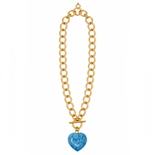 Heart & Soul Blue Howlite Heart with Circle Loop Toggle Necklace