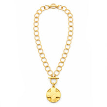 Heirloom Circle Loop Necklace with Matte Gold Lord's Prayer