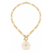 Heirloom Modern Paperclip Necklace with Opalite Bloom