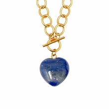 Heart & Soul Blue Aventurine Heart with Circle Loop Toggle Necklace