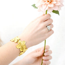 Gold Flower Cuff Bracelet