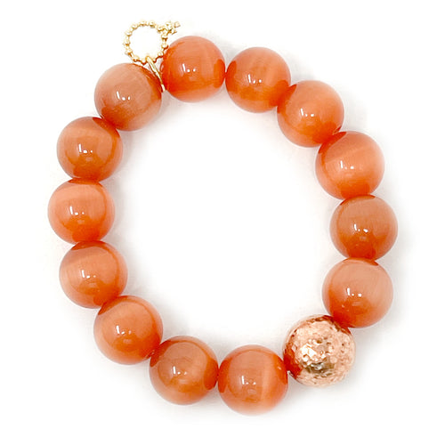 Cinnamon Calcite with Brass Hammered Ball
