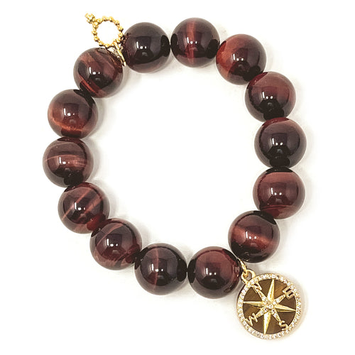 Amaretto Tiger Eye with Tiger Eye Compass