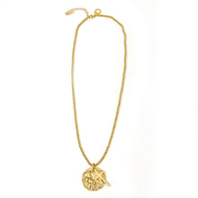 Gold Beaded Chain with Gold Scalloped St. Anthony and Cross