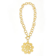 Heirloom Circle Loop Necklace with Matte Gold Spiral Pendant