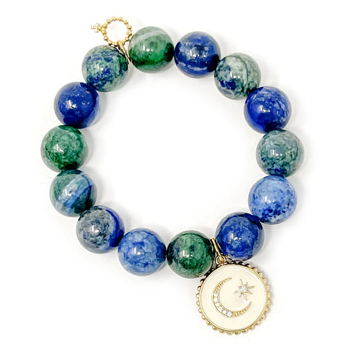 Killarney Jasper with White Enameled Celestial Moon
