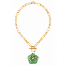 Heirloom Modern Paperclip Necklace with Aventurine Bloom