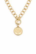 Heirloom Circle Loop Necklace with Gold Serenity Prayer