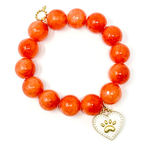 Terracotta Agate with Gold Pet Love