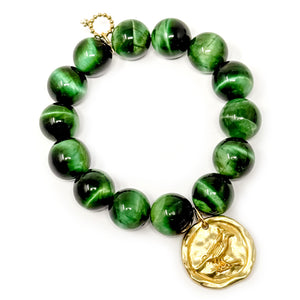Evergreen Tiger Eye with Gold Artisan Cardinal