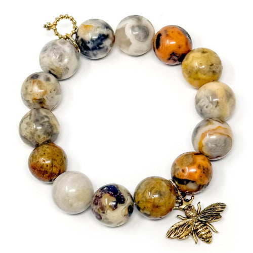 Desert Sand Agate with Gold Queen Bee
