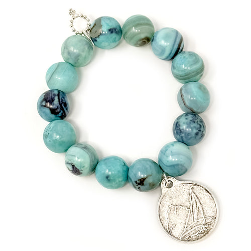 Seafoam Agate with Silver Smooth Sailing