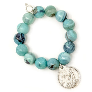 Seafoam Agate with Silver Smooth Sailing