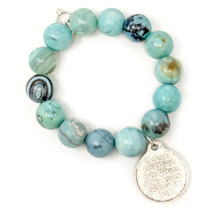 Seafoam Agate with Silver Smooth Sailing