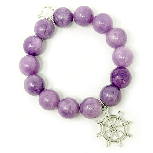 Wisteria Agate with Silver Ships Wheel