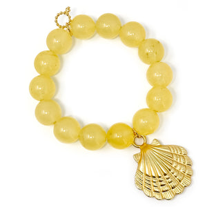 Canary Agate with Matte Gold Shell