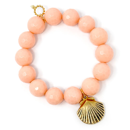 Faceted Sherbet Agate with Medium Gold Shell
