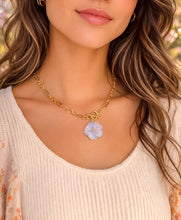 Heirloom Modern Paperclip Necklace with Opalite Bloom