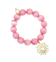 Blush Calcite with Pearl Spreading Love Heart