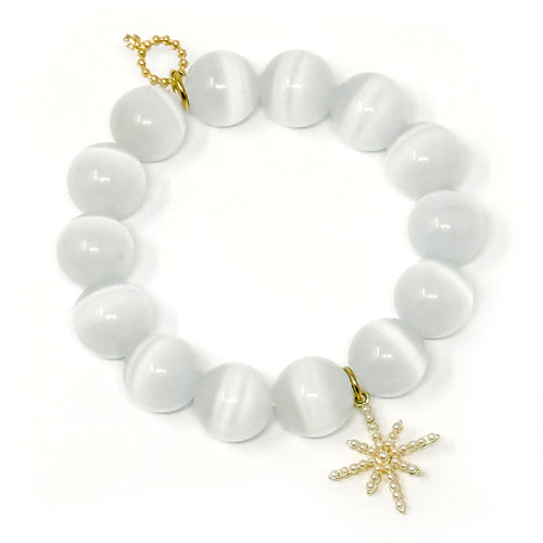 White Calcite with Pearl North Star