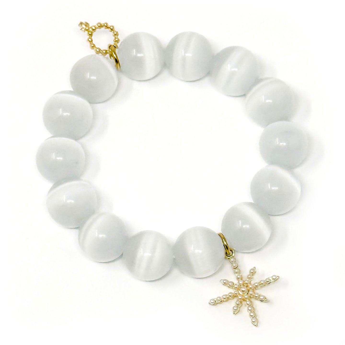 White Calcite with Pearl North Star