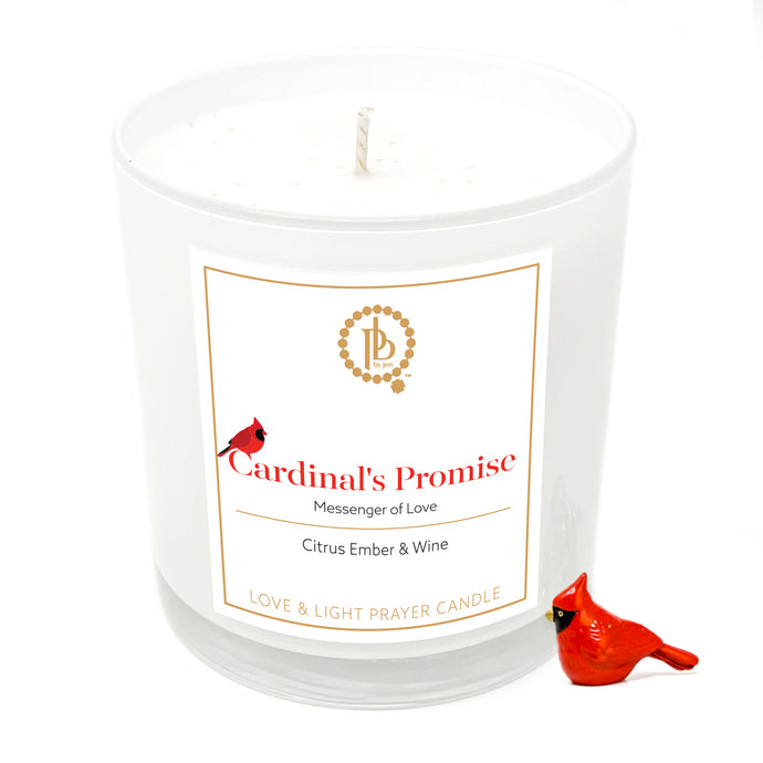 Love & Light Prayer Candle-Cardinal's Promise-these will ship within 7 business days