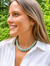 Faceted Amazonite Rhondelle Statement Necklace
