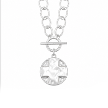 Heirloom Silver Circle Loop Necklace with Silver Lord's Prayer