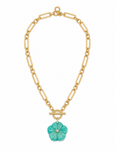 Heirloom Modern Paperclip Necklace with Amazonite Bloom