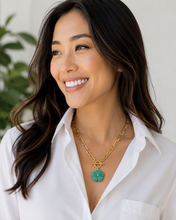 Heirloom Modern Paperclip Necklace with Amazonite Bloom