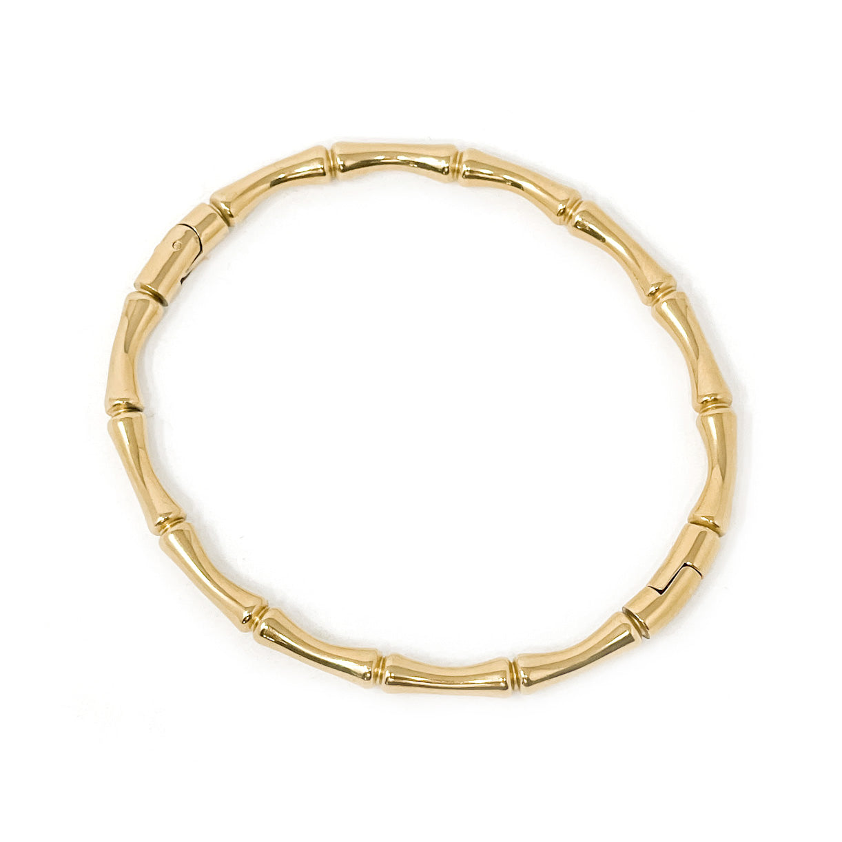 Non-Tarnish Gold Filled Bamboo Style Hinge Bangle