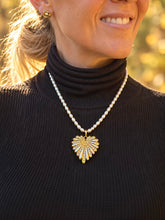 18" Pearl Necklace with Heart Full of Love
