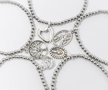 4mm Water Resistant Silver Hematite with Silver Open Tree of Life