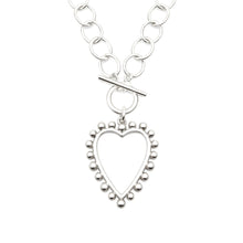 Heirloom Circle Loop Necklace with Silver Dotted Heart